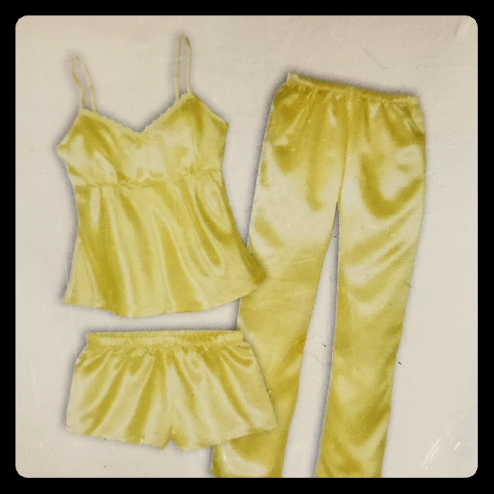 Satin 3 piece pajama set